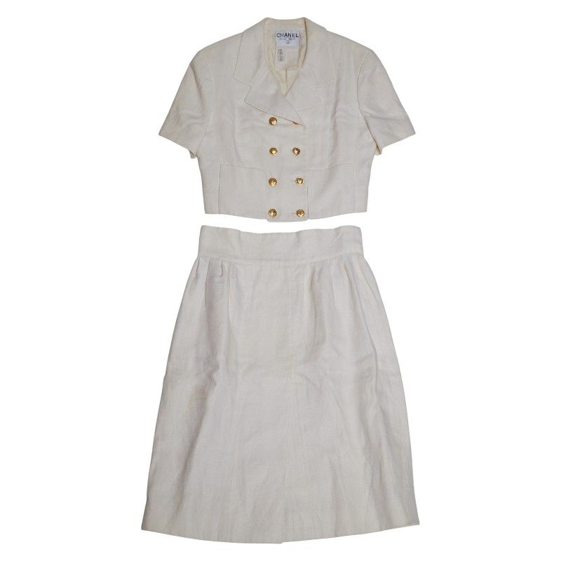 シャネル ココマークボタン セットアップ ジャケット 半袖 スカート