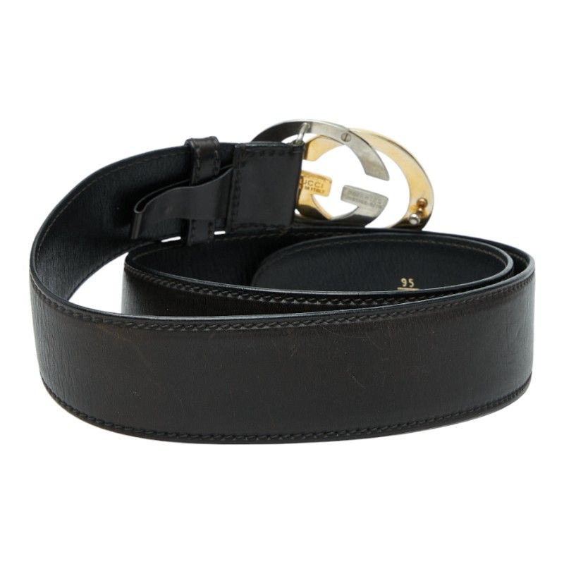 グッチ ベルト サイズ：95/38 ブラック レザー レディース GUCCI【1
