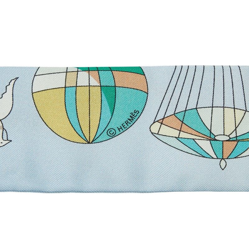 エルメス ツイリー LES FOLIES DU CIEL 大空の狂気 ライトブルー