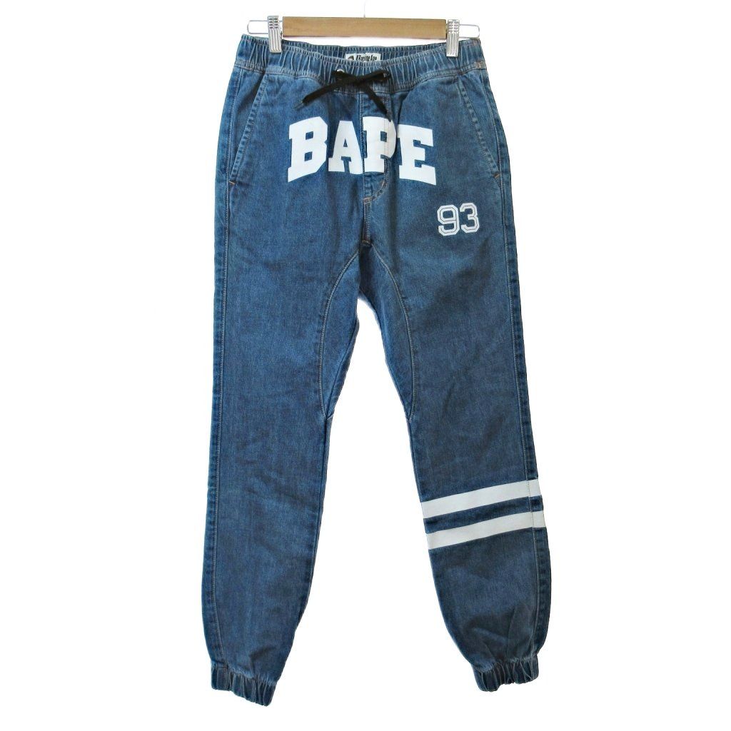 アベイシングエイプ A BATHING APE フロントロゴ プリント デニム