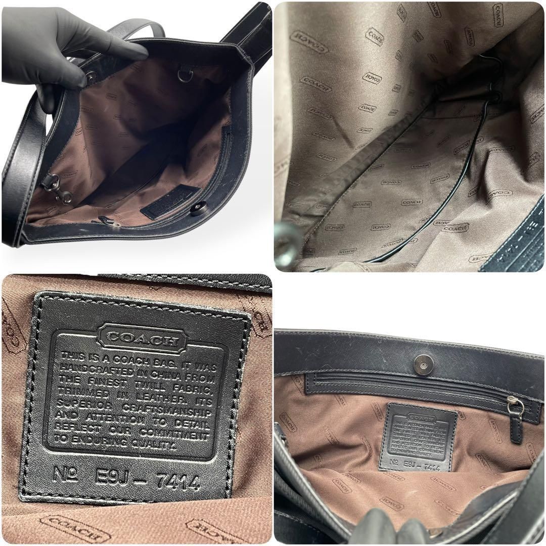 極美品✨希少品　COACH backpack リュック　PVC 大容量　レザー 極美品✨COACH バックパック シグネチャー PVC×レザー 大容量