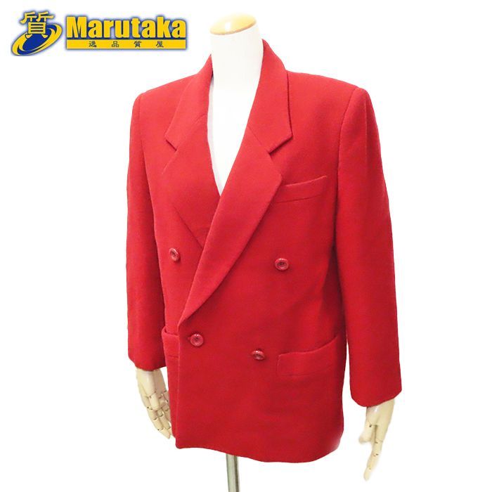 美品 Burberrys 赤 ダブル ブレザー 上着 Burberrys 7AR 約 S サイズ相当 ダブルテーラードジャケット FJ090-952