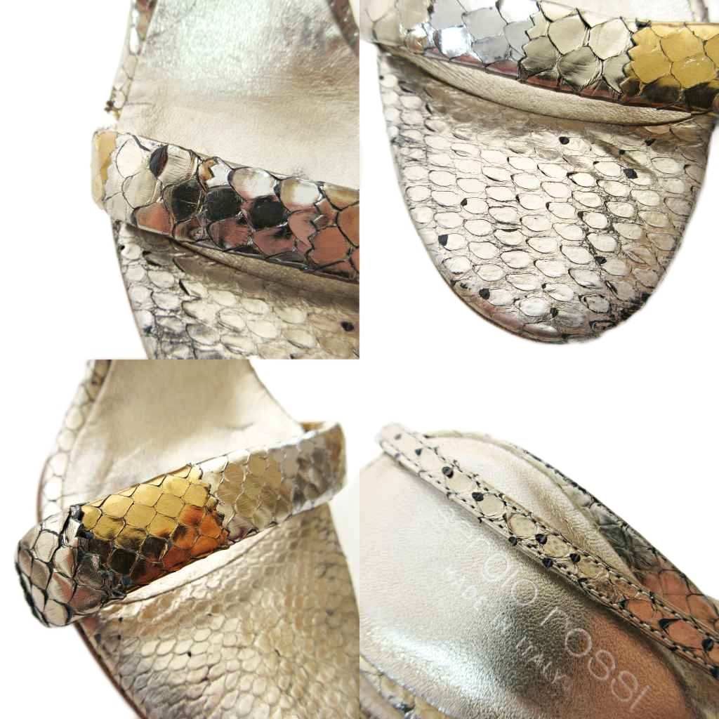 セルジオロッシ Sergio rossi サンダル ピンヒール パイソン型押し