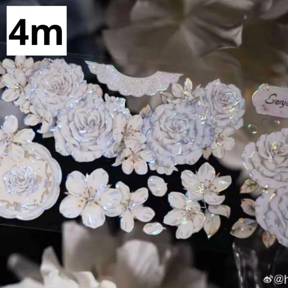 977 贝壳光 6cm×4m 云漫 半端巻き 海外マスキングテープ　花 977 贝壳光 6cm×4m 云漫 半端巻き 海外マスキングテープ 海外マステ 花
