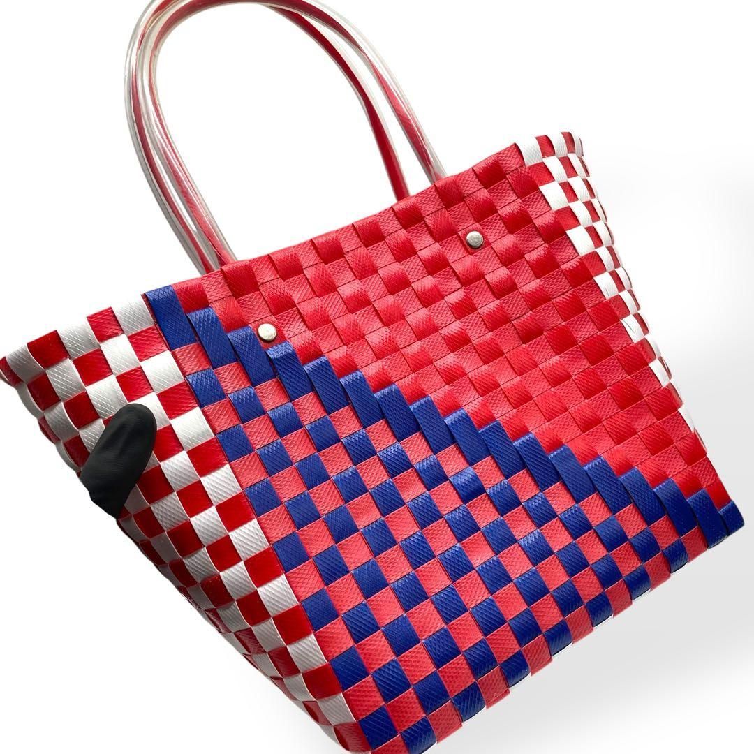 美品！　マルニ　カゴバッグ　赤　レッド MARNI マルニ カゴバッグ 赤 極美品】☆MARNI マルニ かごバッグ レッド系×