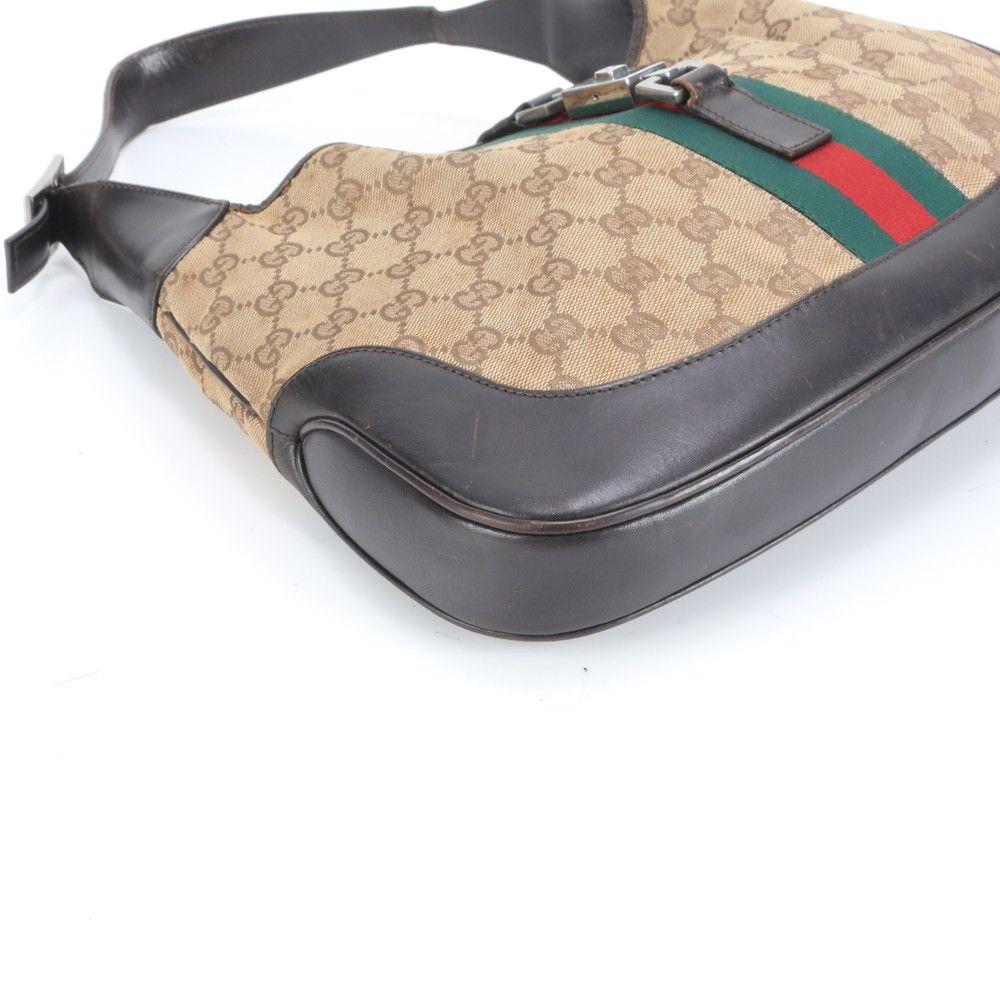 美品 グッチ ジャッキー シェリー ライン GGキャンバス 001 3306