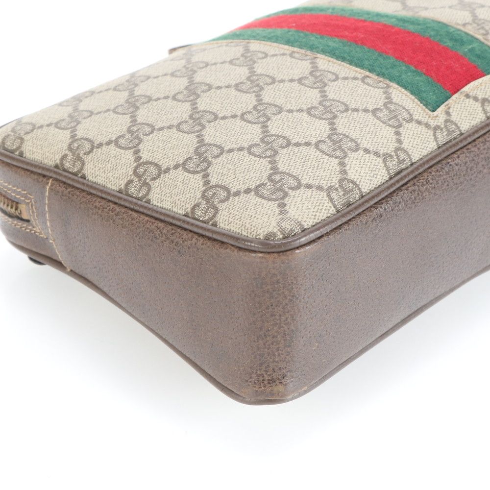 美品 オールド グッチ GGスプリーム シェリー ライン レザー セカンド