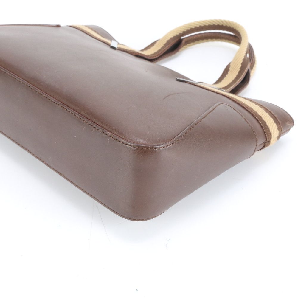 美品　グッチ　ハンドバッグ　ライトブラウン　シェリーライン　レザー　ロゴ グッチ （ GUCCI）ブラウンレザー シェリーライン ロゴ金具