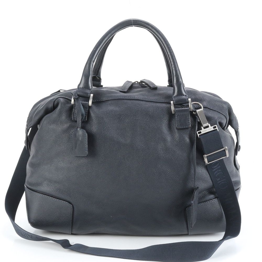 美品 ジョルジオ アルマーニ レザー 2WAY ボストン バッグ 斜め掛け