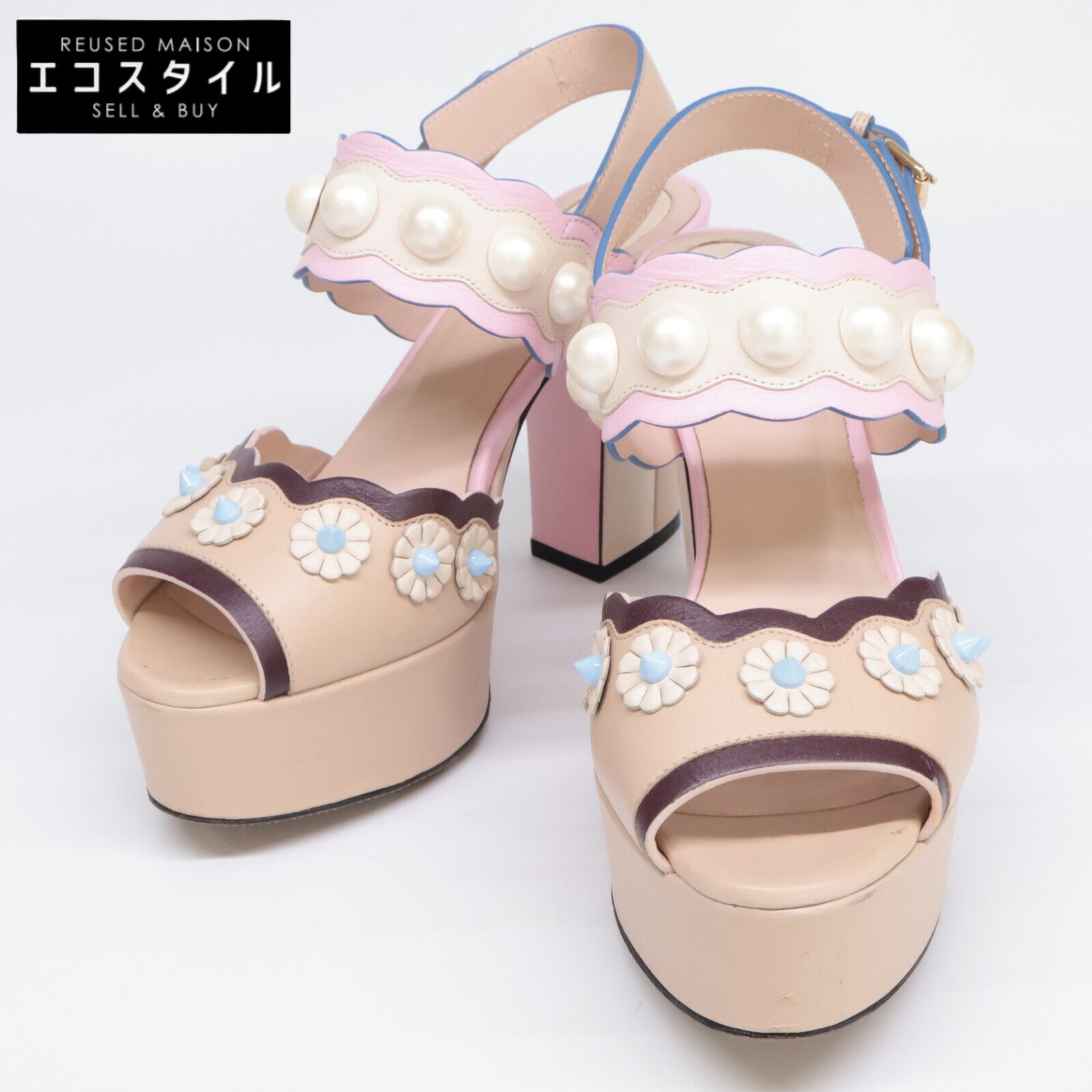 FENDI フェンディ フラワーxパール ヒール サンダル/ 35 - メルカリ