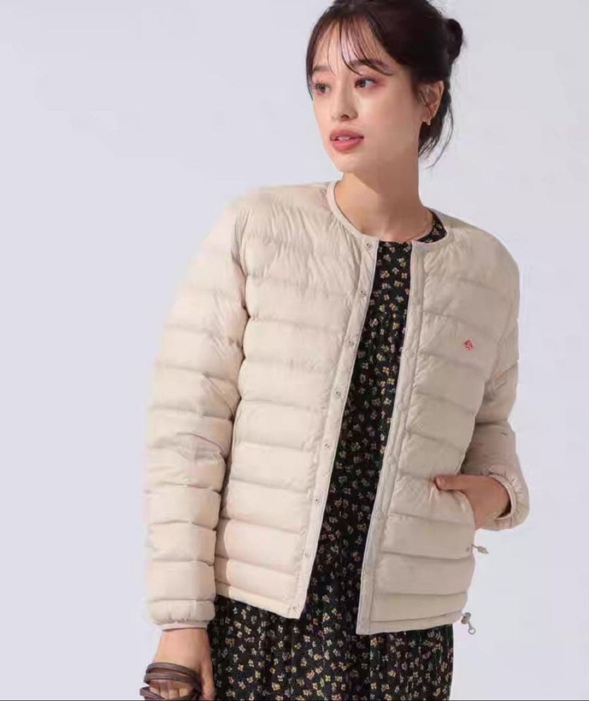 DANTON/ダントン] ナイロンタフタ ノーカラーインナーダウンジャケット