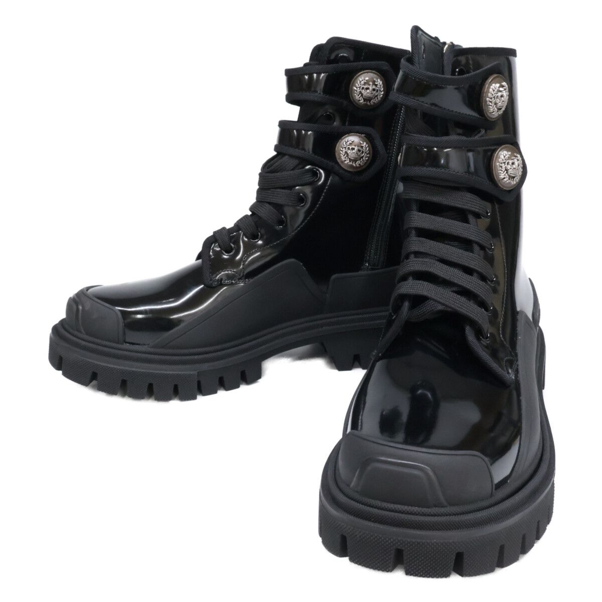 DOLCE&GABBANA サイドジップブーツ ブラック 【７】 イタリア製 DOLCE&GABBANAサイドジップブーツ28.5cm前後イタリア製