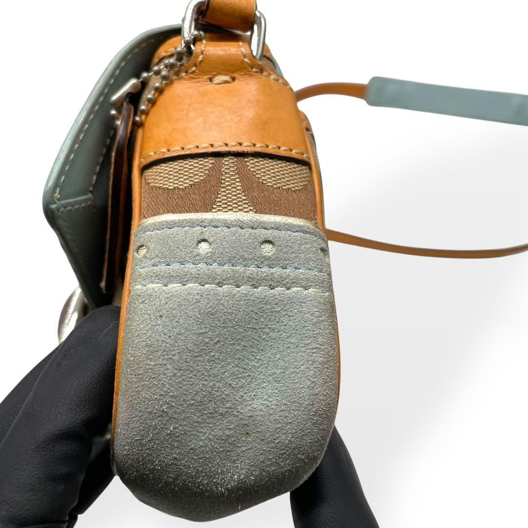 良品 希少 COACH コーチ ショルダーバッグ ソーホー キャンバス レザー