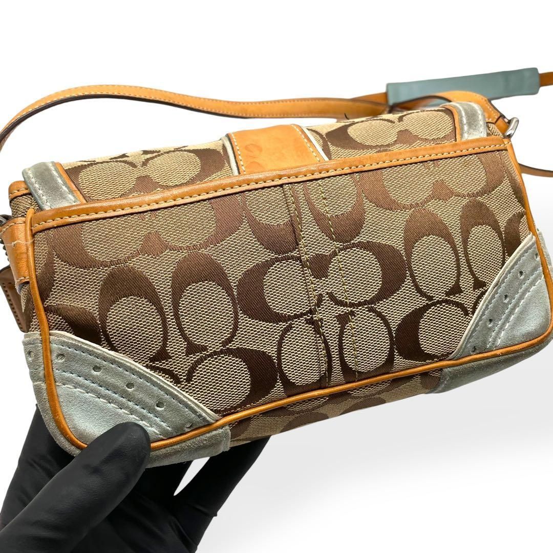 良品 希少 COACH コーチ ショルダーバッグ ソーホー キャンバス レザー