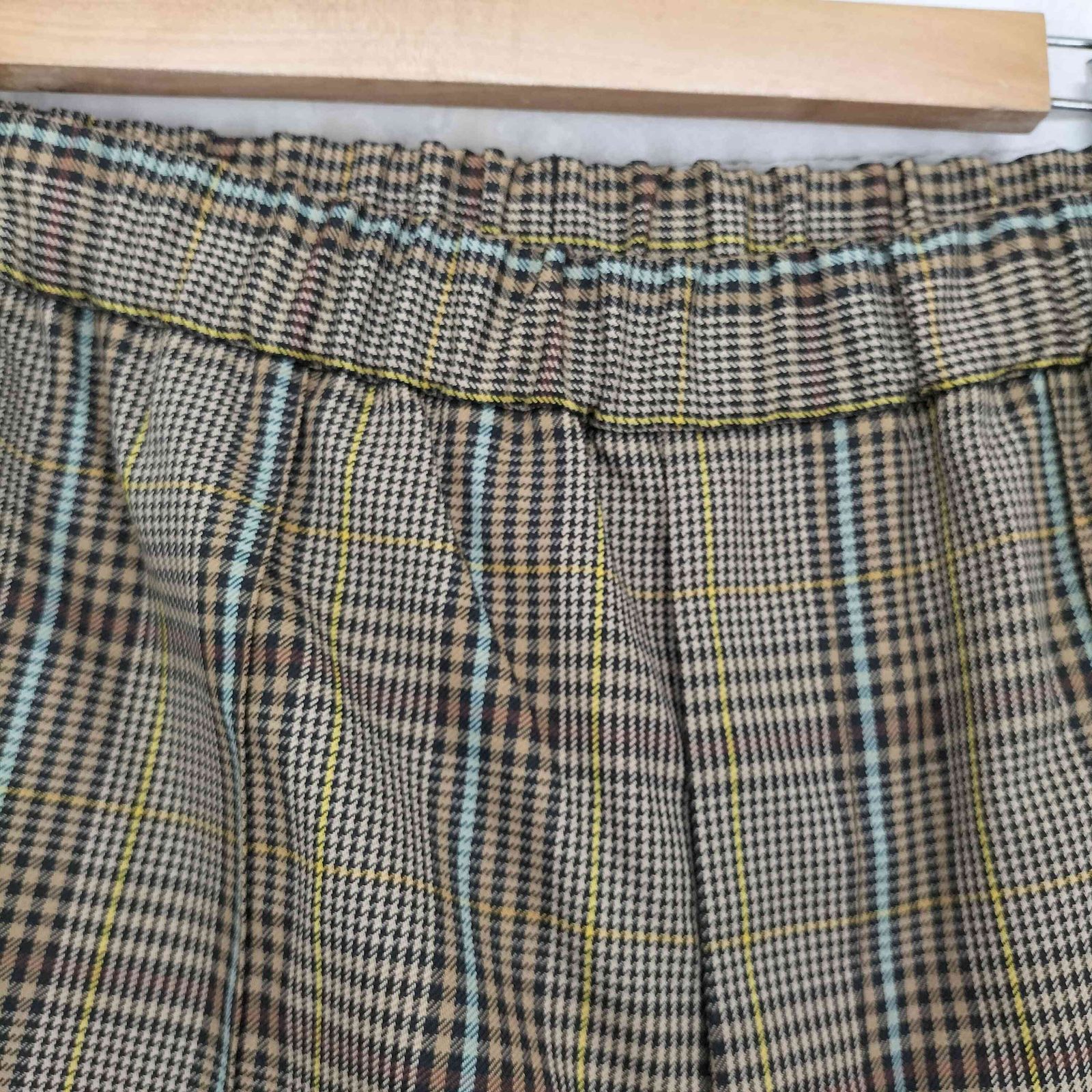 ヘルムートラング HELMUT LANG チェック柄ウールイージースラックス