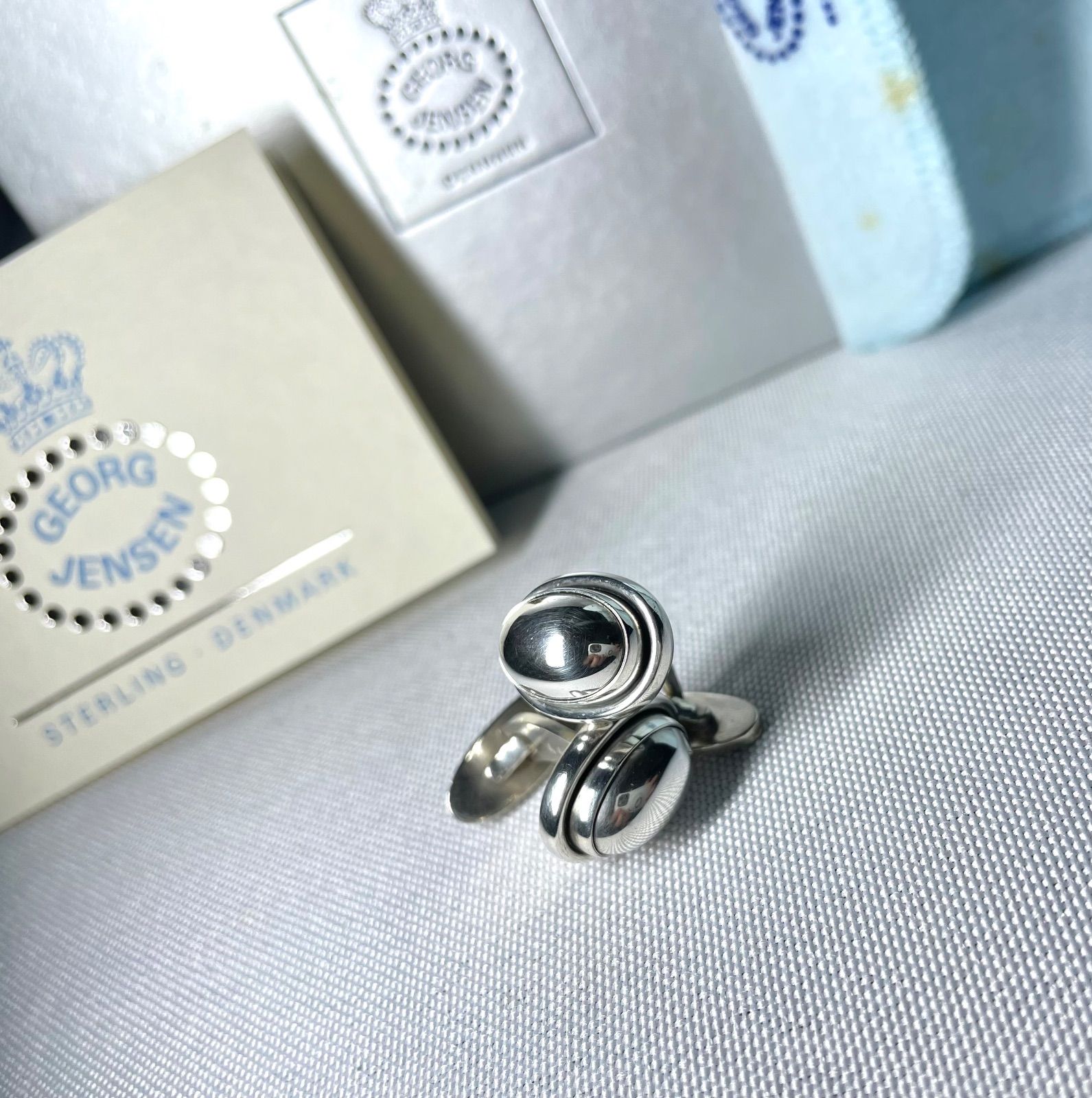 箱付　ジョージジェンセン スターリングシルバー カフリンクス　カフス　SV925 箱付 ジョージジェンセン スターリングシルバー カフリンクス カフス SV925
