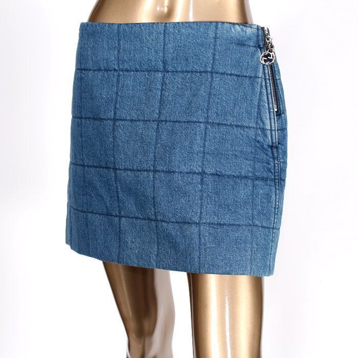 GUCCI キルティング デニム スカート 766042 XDCQ1 4011 ブルー 42
