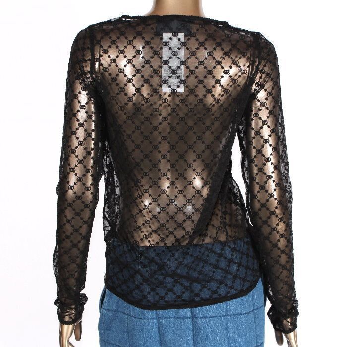 GUCC GG柄 シースルー トップス プルオーバー ブラウス カットソー XL お値下げ!】 GUCCI グッチ GG スター チュール トップス ブラウス