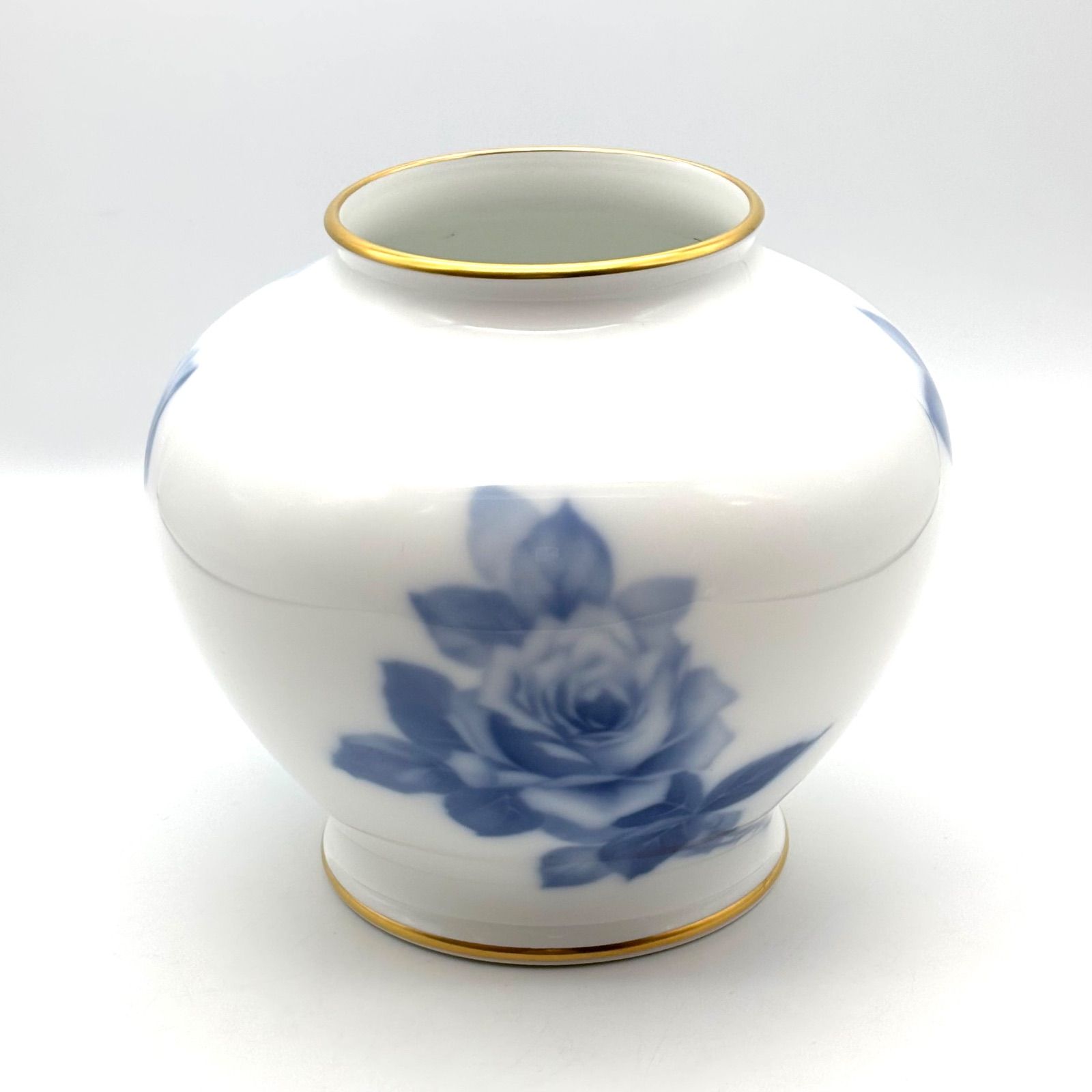 大倉陶園】ブルーローズ 花瓶 / 花生け 花器 フラワーベース 壺 壷