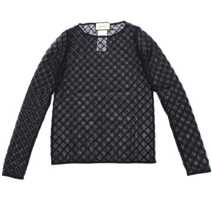GUCC GG柄 シースルー トップス プルオーバー ブラウス カットソー XL お値下げ!】 GUCCI グッチ GG スター チュール トップス ブラウス