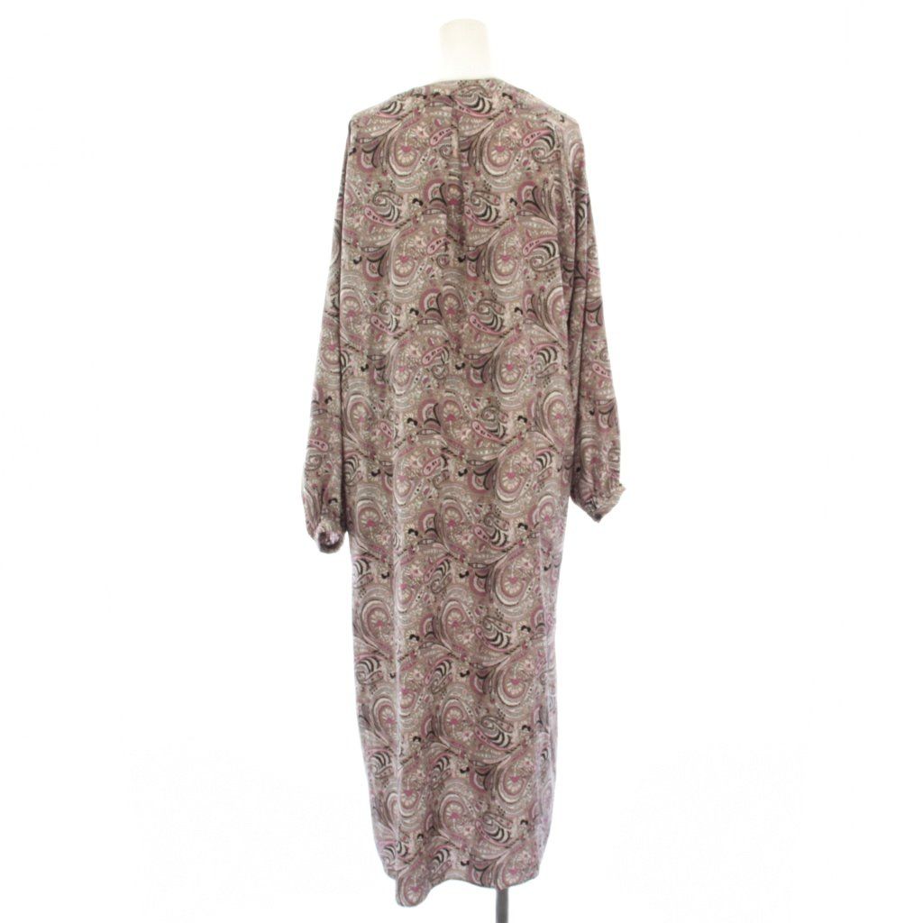 ソージュ SOEJU ペイズリー柄ワンピース 長袖 ミモレ丈 ロング F