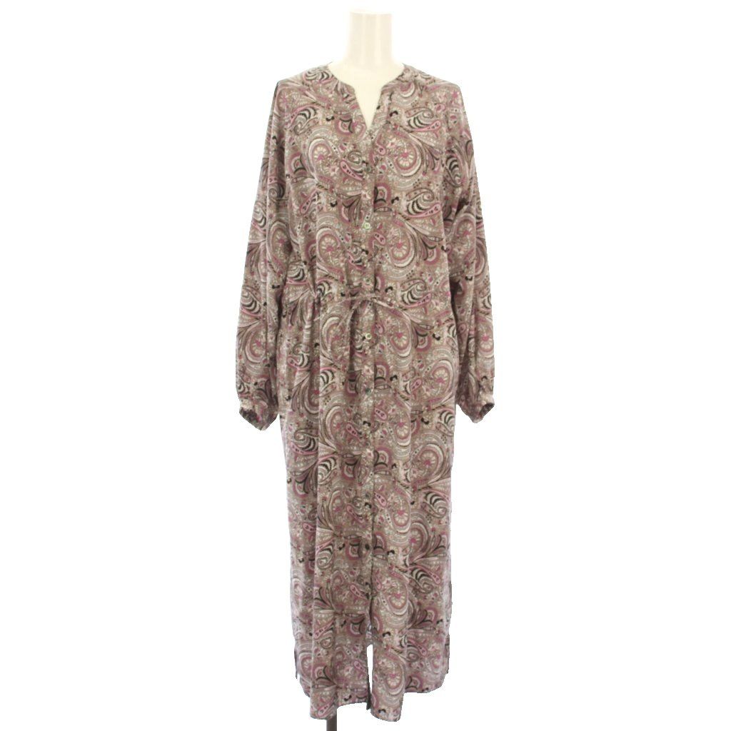 ソージュ SOEJU ペイズリー柄ワンピース 長袖 ミモレ丈 ロング F