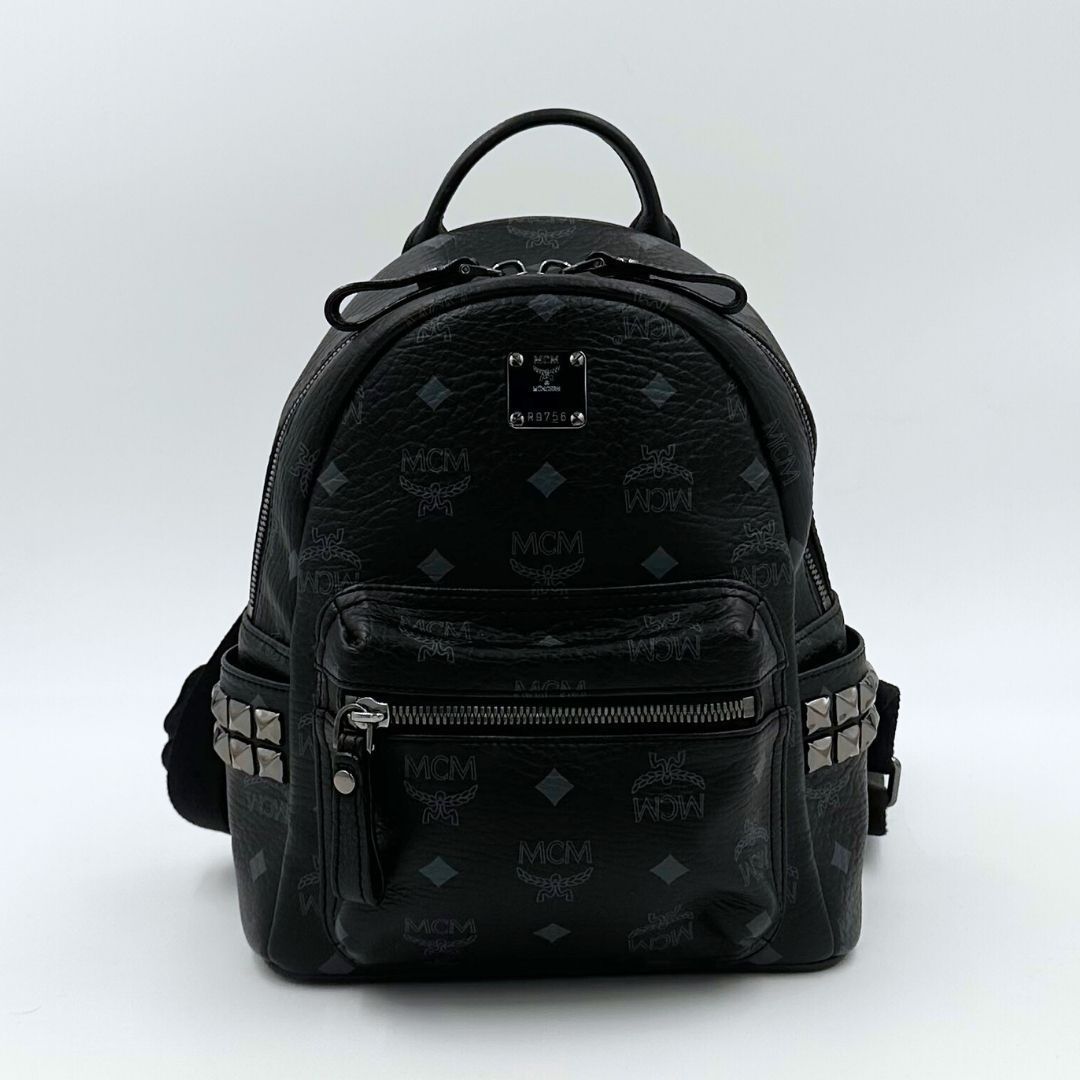 美品】MCM ヴィセトス スタッズ レザー リュック バックパック - メルカリ