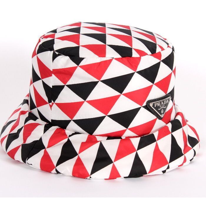 PRADA プラダ バケットハット 1HC248 2FJV F0X5N ブラック+レッド+