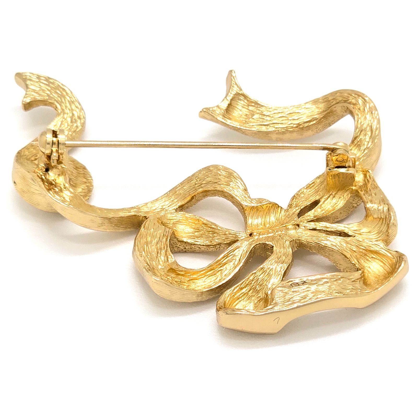 Christian Dior クリスチャン ディオール リボン モチーフ ブローチ