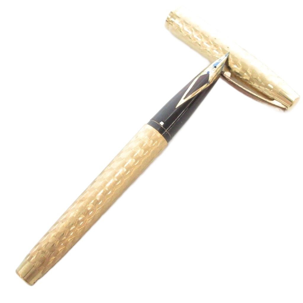 文房具・事務用品 SHEAFFER 万年筆 ゴールドカラー インレイニブ