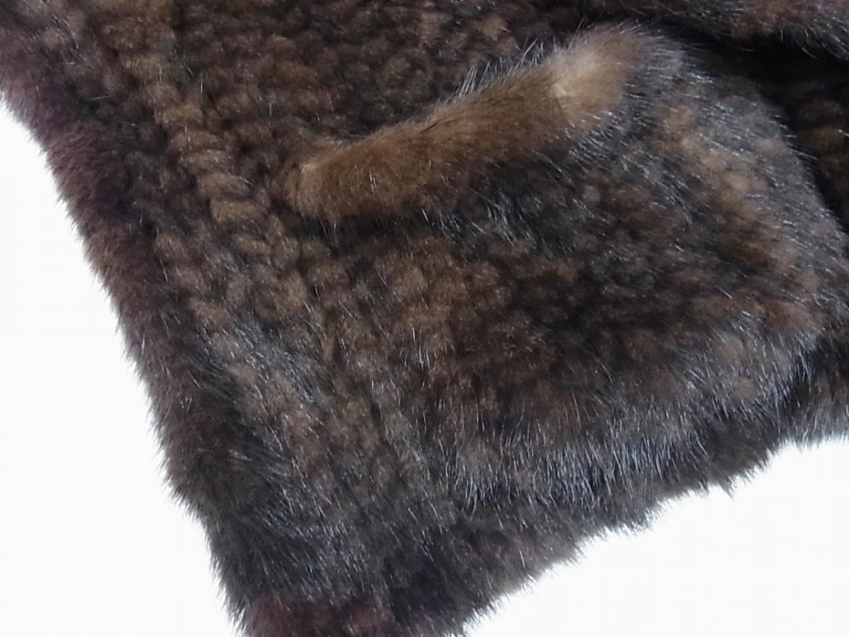 美品◇MINK FUR ミンクヤーン 毛皮 ジャケット ボレロ ポンチョ 