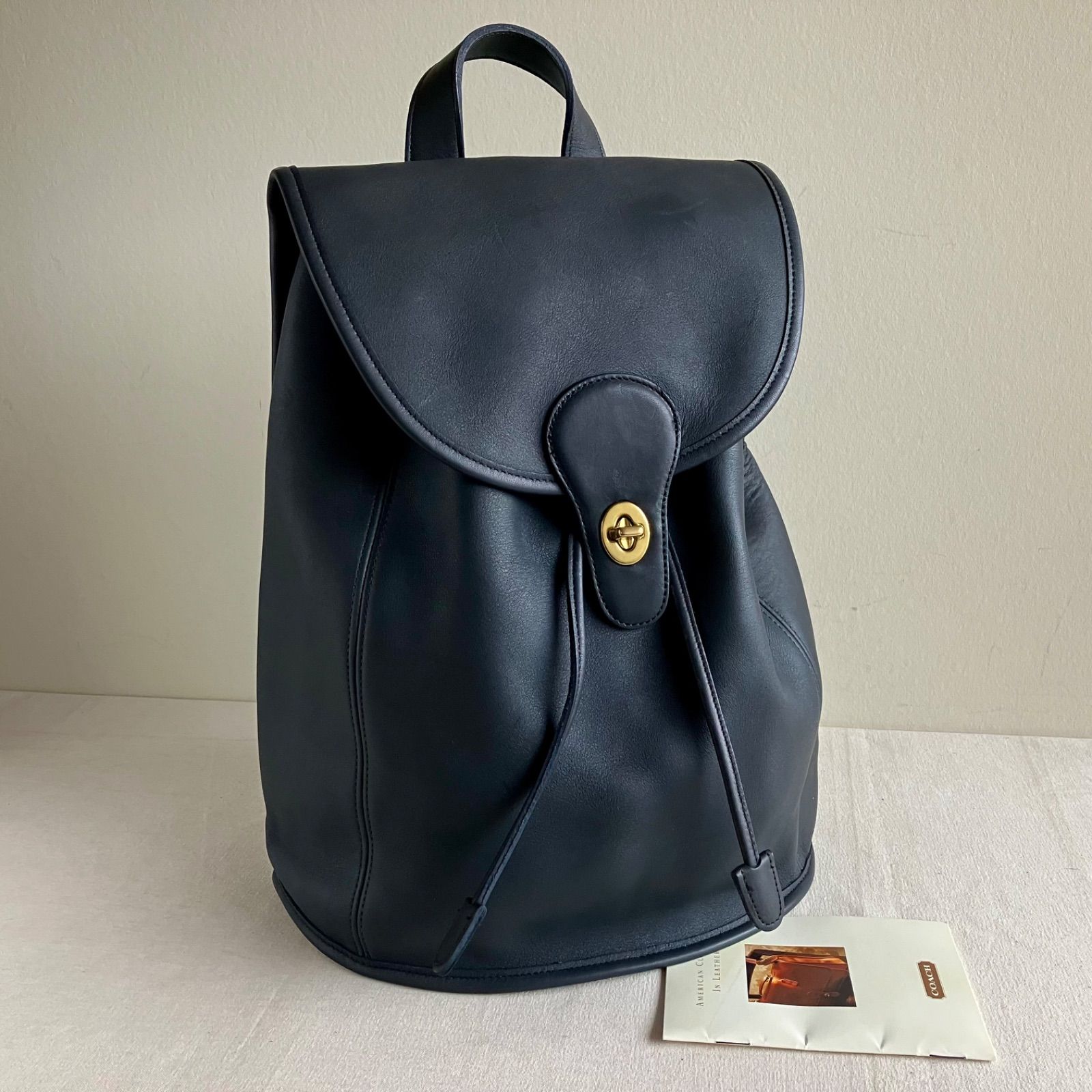 Vintage Coach Classic Backpack Dark Navy Leather USA - メルカリ