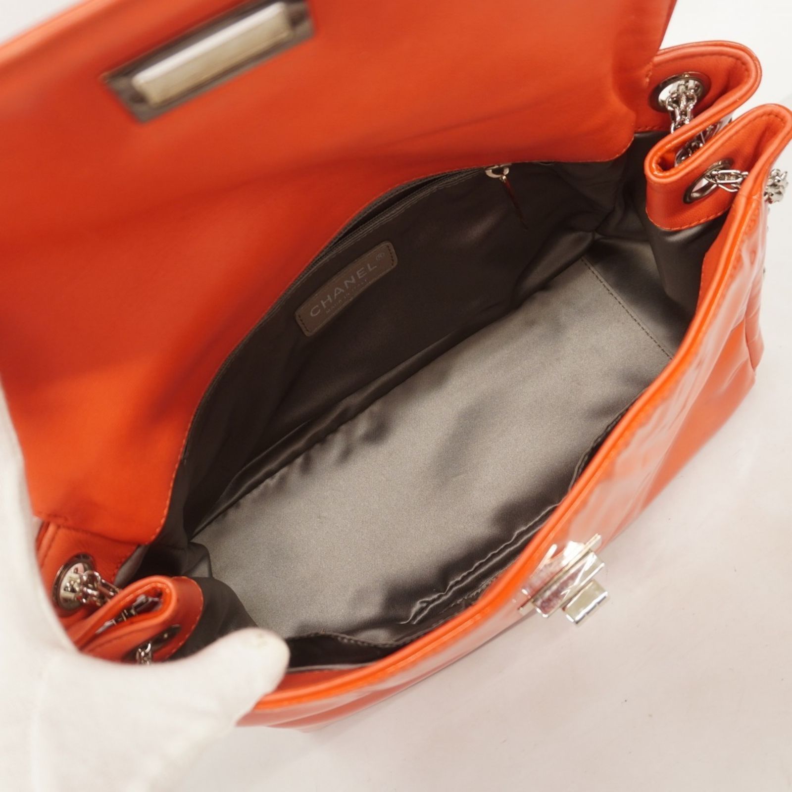 CHANEL シャネル ショルダーバッグ コットン パテント ワンショルダー シャネル(Chanel) シャネル ショルダーバッグ 2.55 Wチェーン パテント