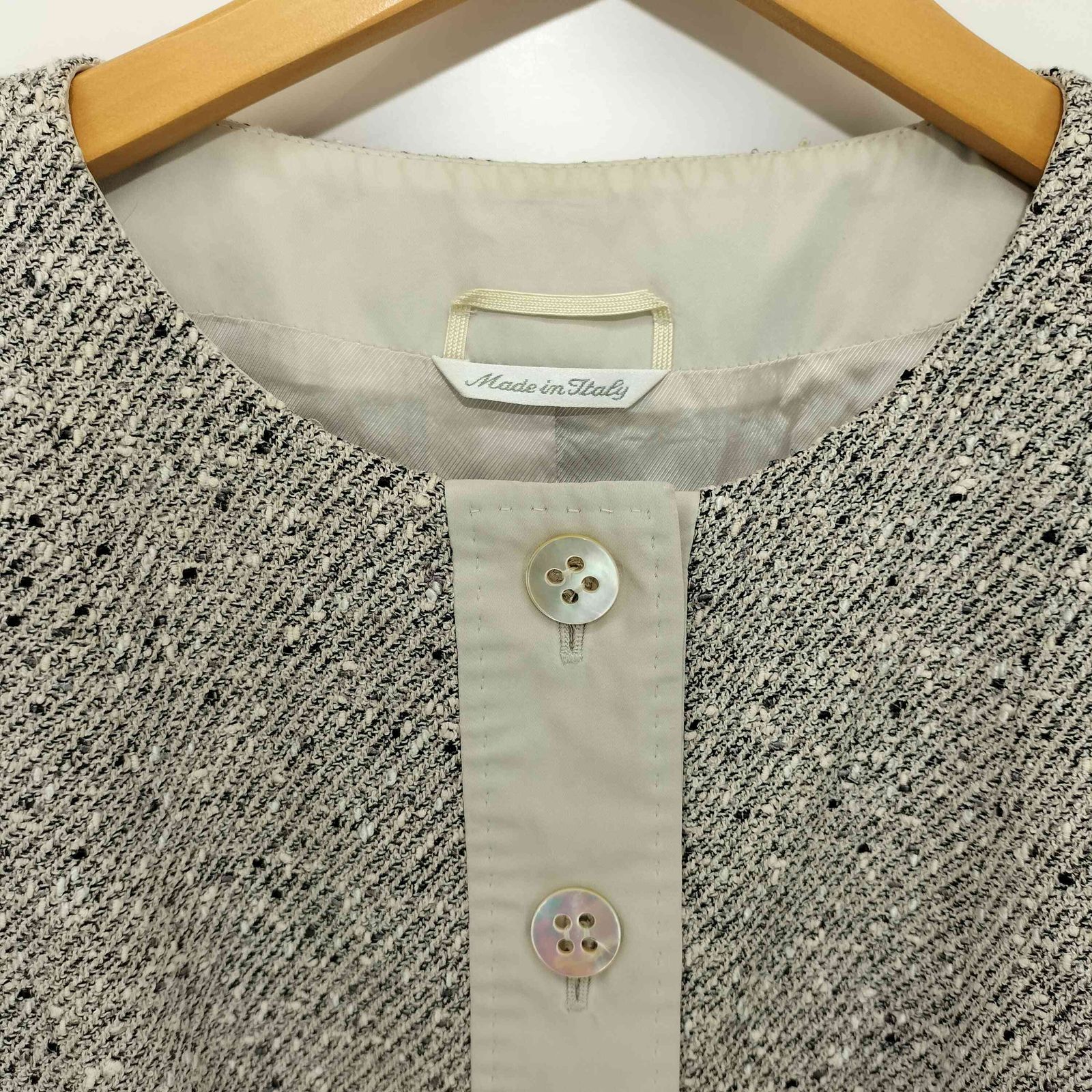 マックスマーラ MAX MARA 銀タグ ノーカラー ツイードジャケット