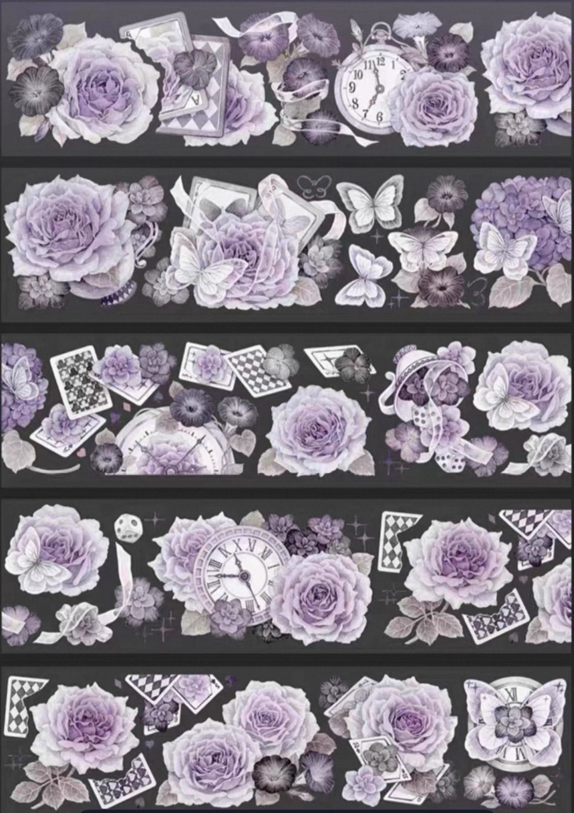 贝壳光 暮光紫烟 6cm×5m 100cm/loop 海外マスキングテープ 海外マステ