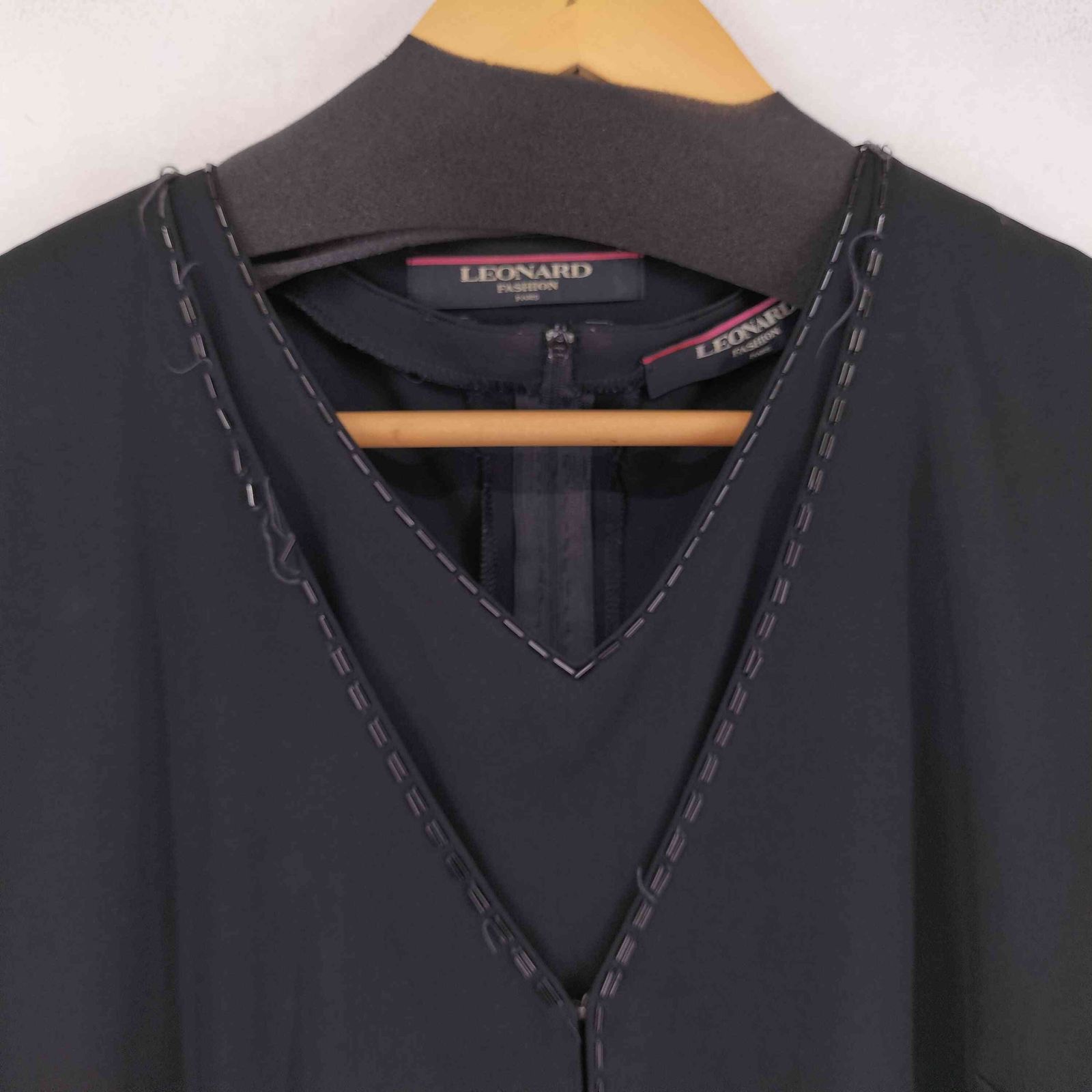 レオナール LEONARD ビジューデザイン アンサンブルカーディガン