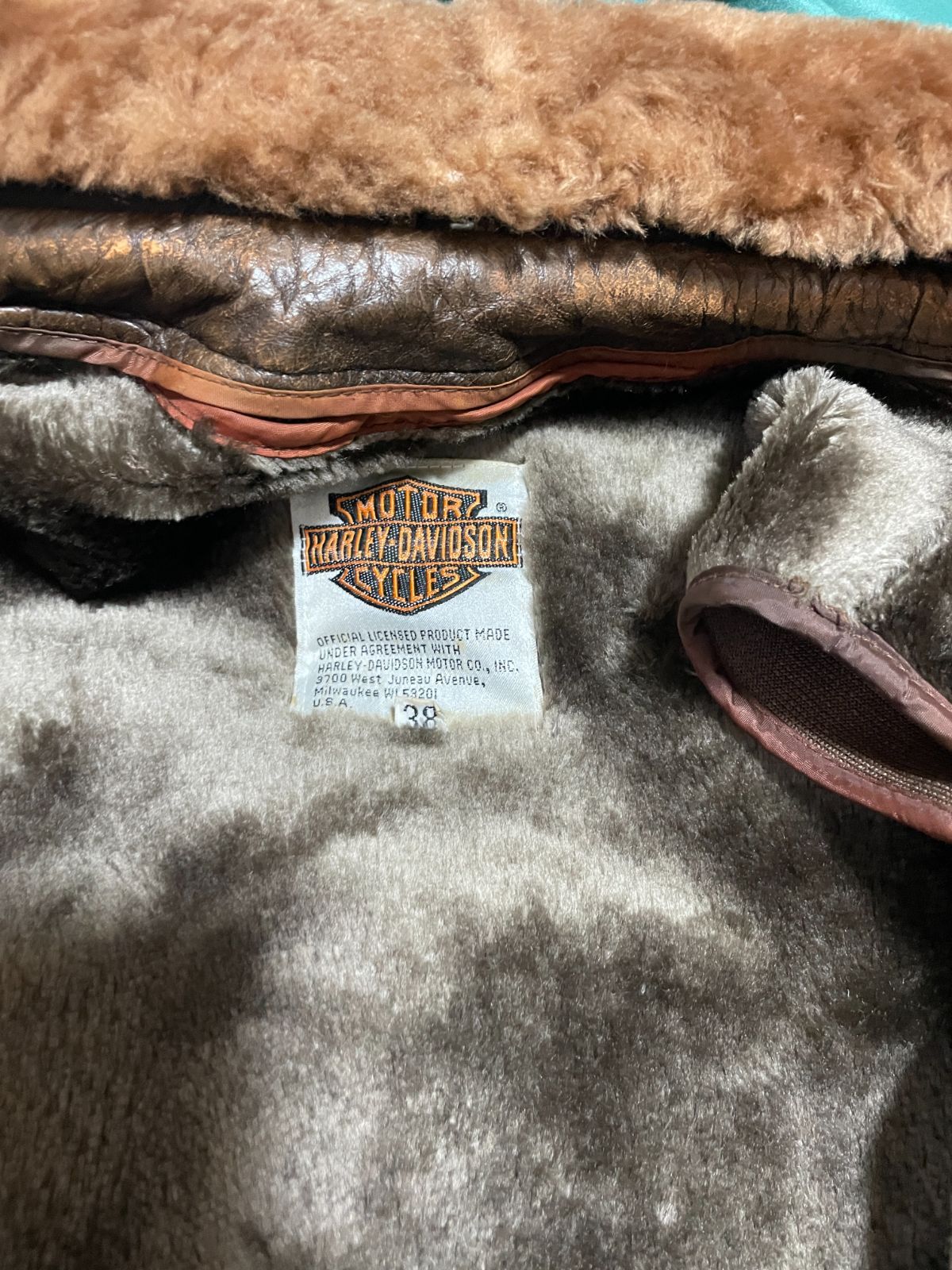 HARLEY-DAVIDSON G1 レザーフライトジャケット 襟ボア ライナー 12c128