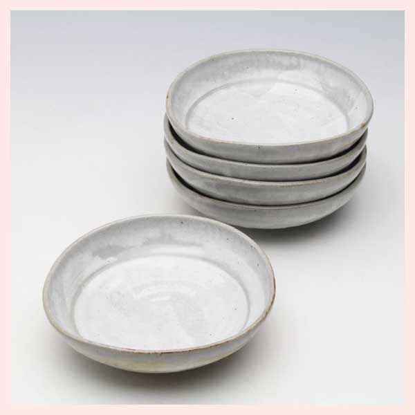 特価＞（7枚セット）瀬戸焼 粉引 平鉢揃 ※陶器,シリーズ,高級感