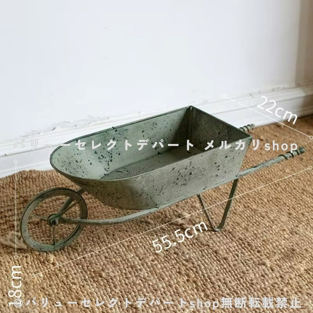 プランター アイアン製 一輪車 花瓶 ガーデン飾り カート型 鉄製