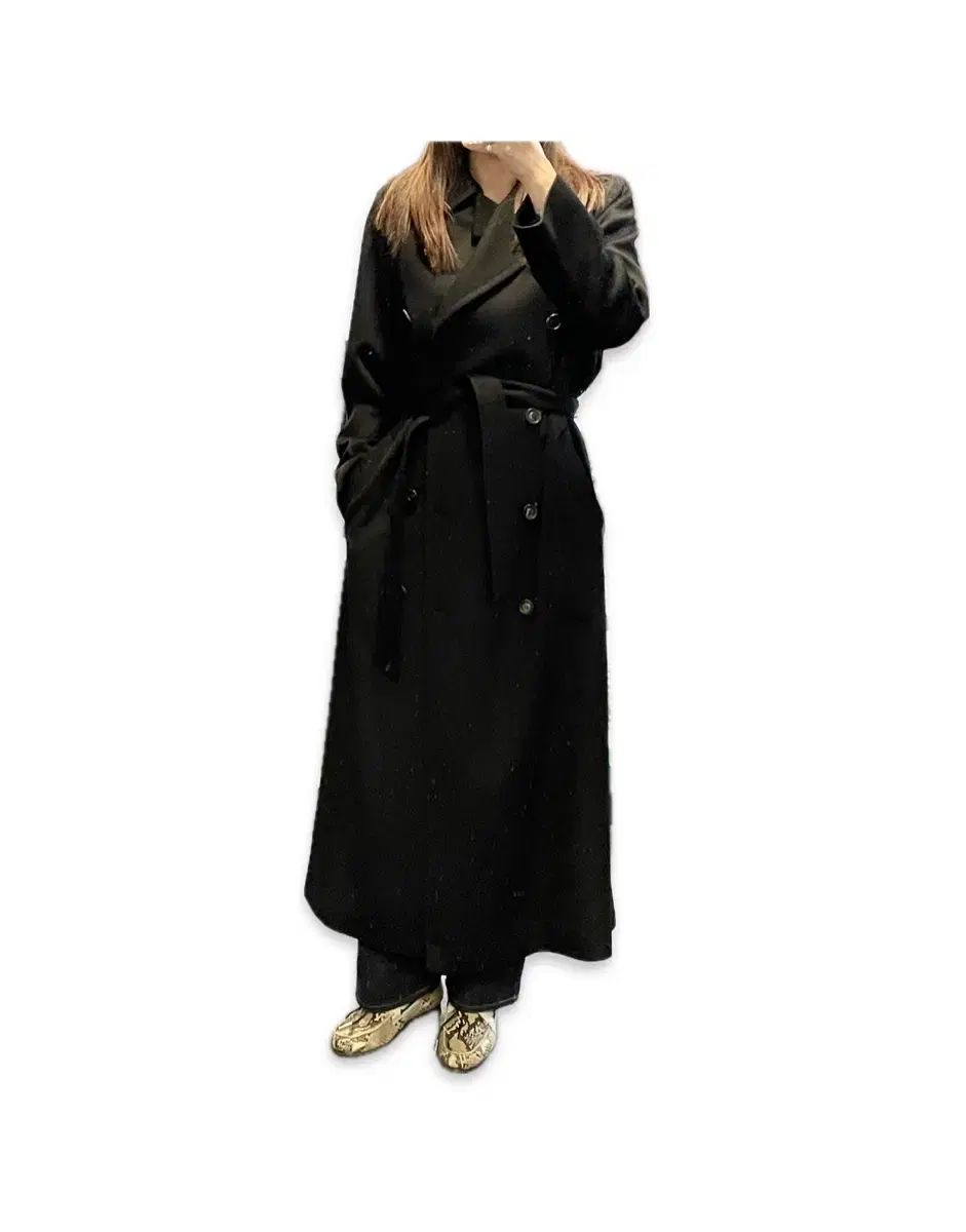 美品！EPOCA エポカ 黒 カシミヤ100% ロングコート イタリア製 美品✨【エポカ】カシミヤ100% マキシ丈ロングコート チェスター