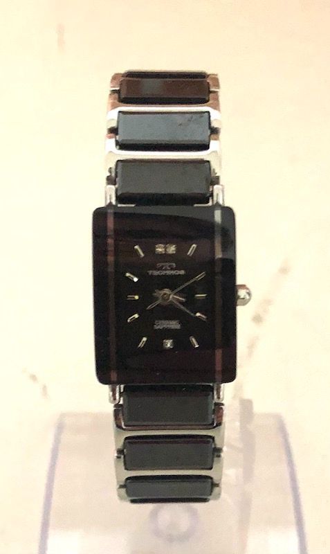 TECHNOS テクノス 腕時計 TAL742 シルバー×ブラック クォーツ SS 