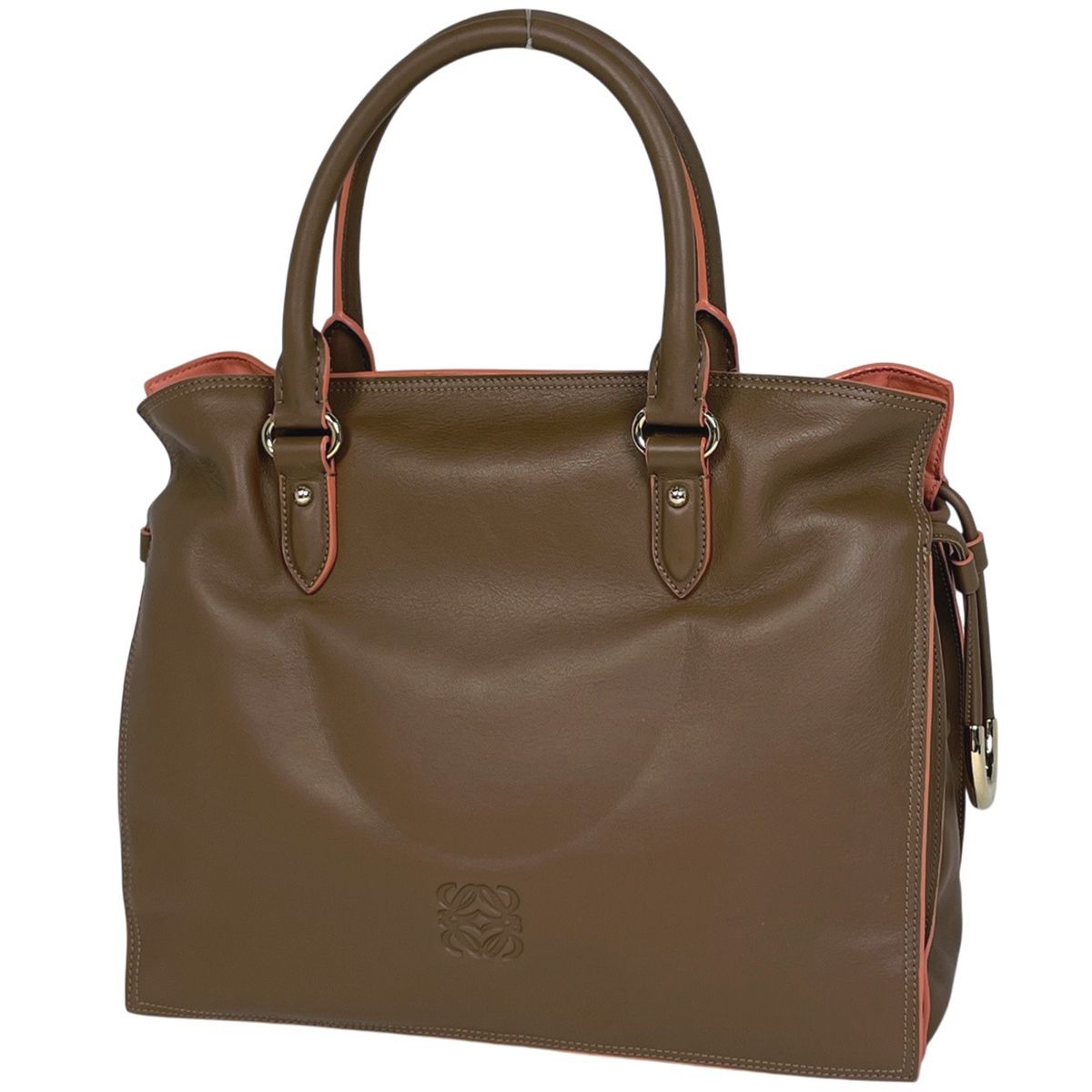 LOEWE　アナグラム　トートバッグ　レザー　ブラウン　ヴィンテージ LOEWE ロエベ 限定デザインアナグラム トートバッグ ブラウン