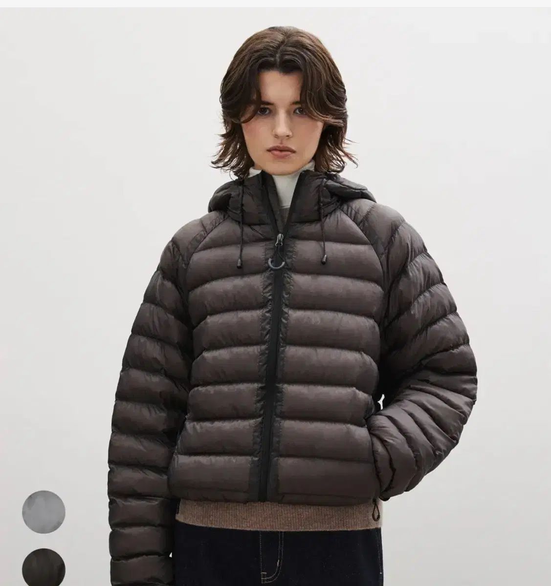 スアレ(SUARE) 小売業者 ライト シアー シェル 軽量ダウン ブラウンwm