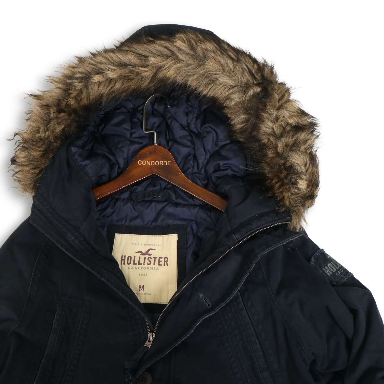HOLLISTER ホリスター 秋冬 ファー☆ 中綿 USED加工 ミリタリー 