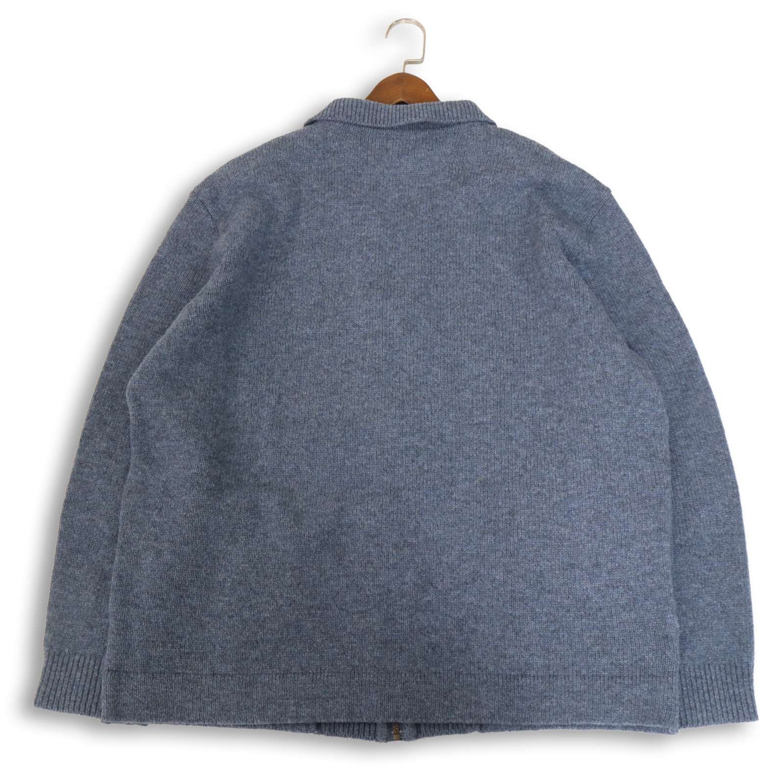 美品 Papas パパス ウール ロゴ刺繍 ブルゾン ジャケット 茶 L 美品 Papas パパス ウール ロゴ刺繍 ブルゾン ジャケット 茶 L