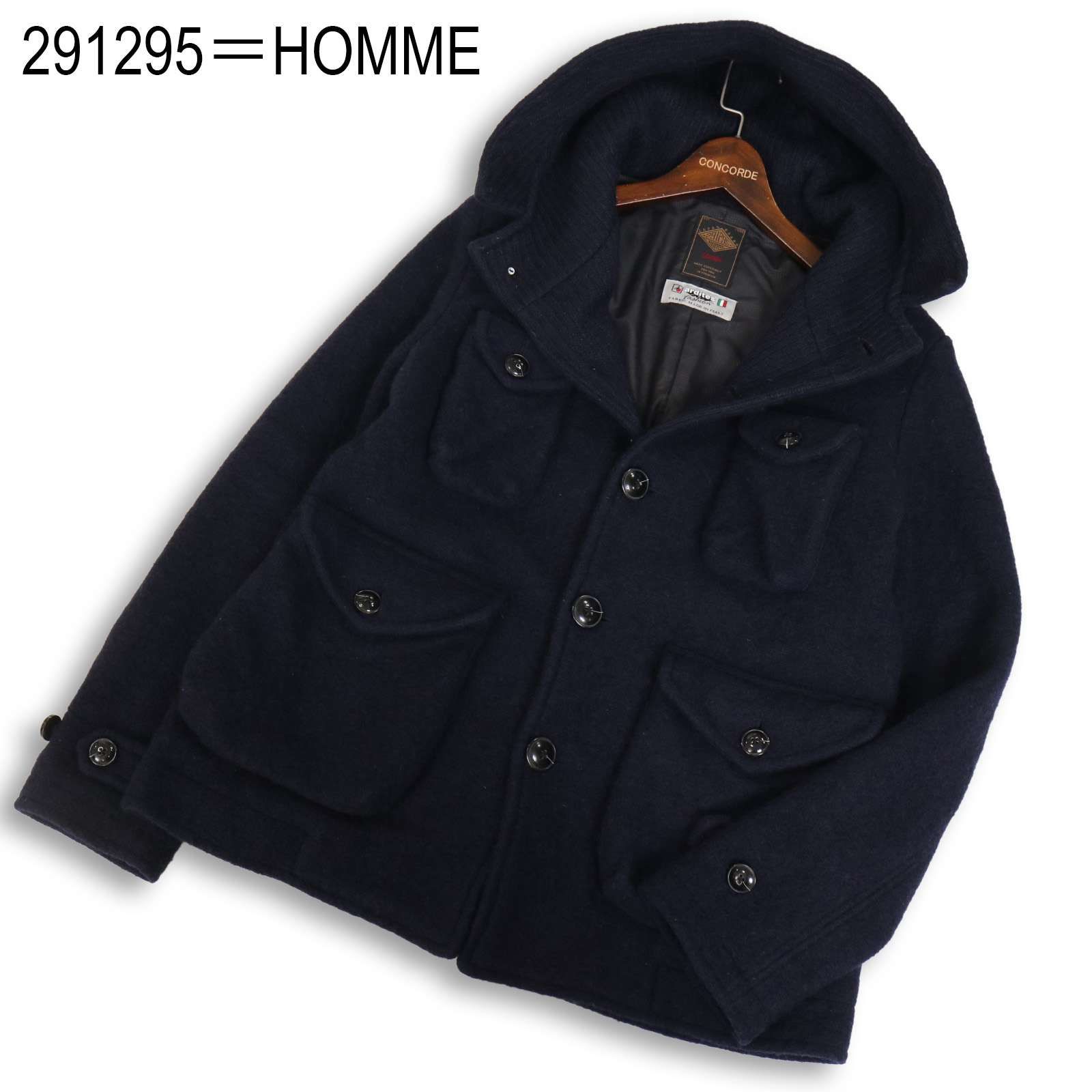 291295＝HOMME 秋冬 イタリア製生地☆ ウール ジャージー サファリ 