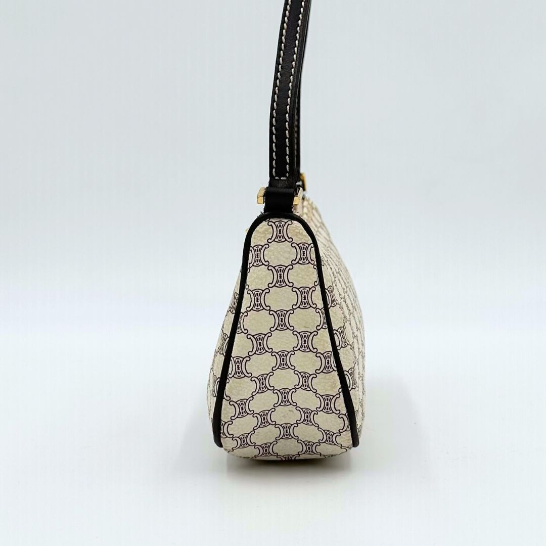 美品✨CELINE アクセサリーポーチ トリオンフ マカダム柄 ハンドバッグ 美品】Celine トリオンフ マカダム アクセサリーポーチ ハンドバッグ