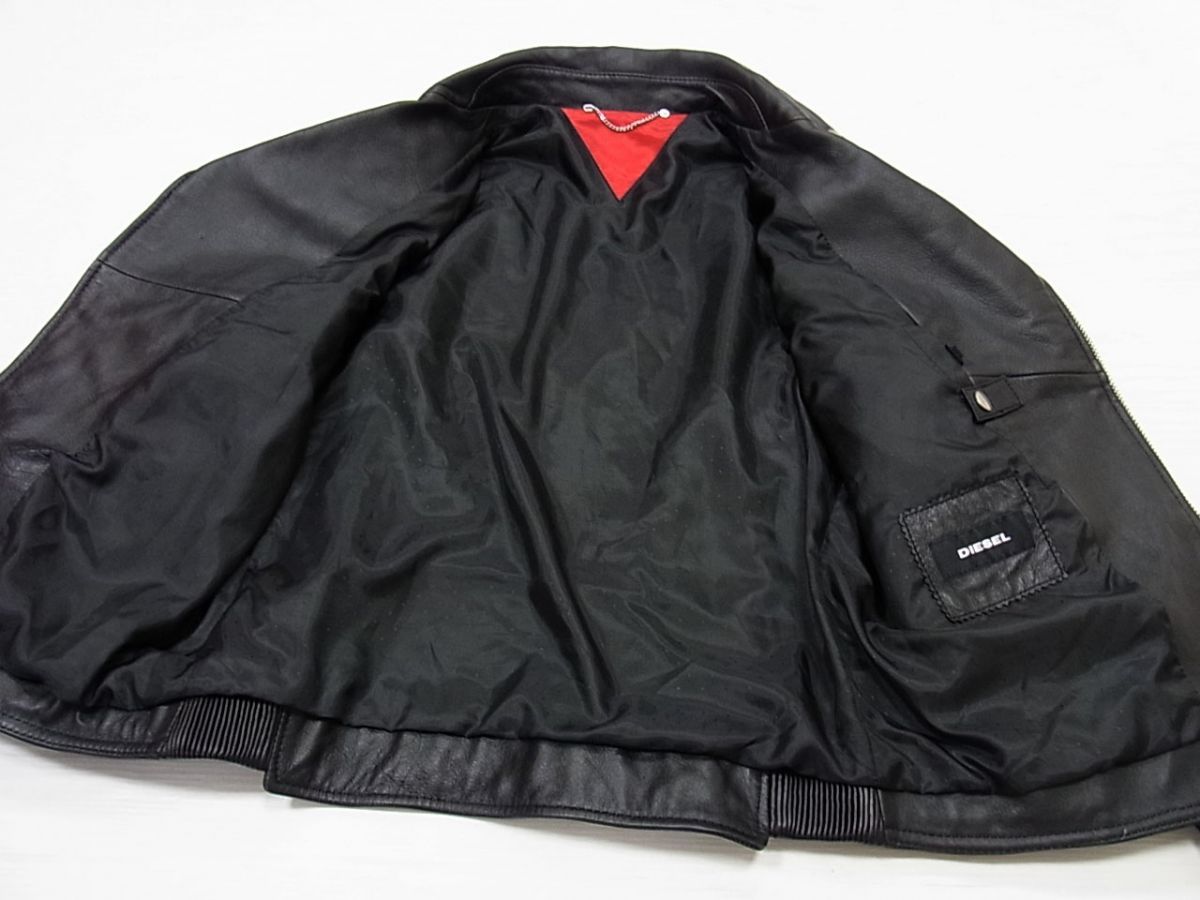 美品 定価14万円☆DIESEL ディーゼル 羊革 ラムレザー ダブル