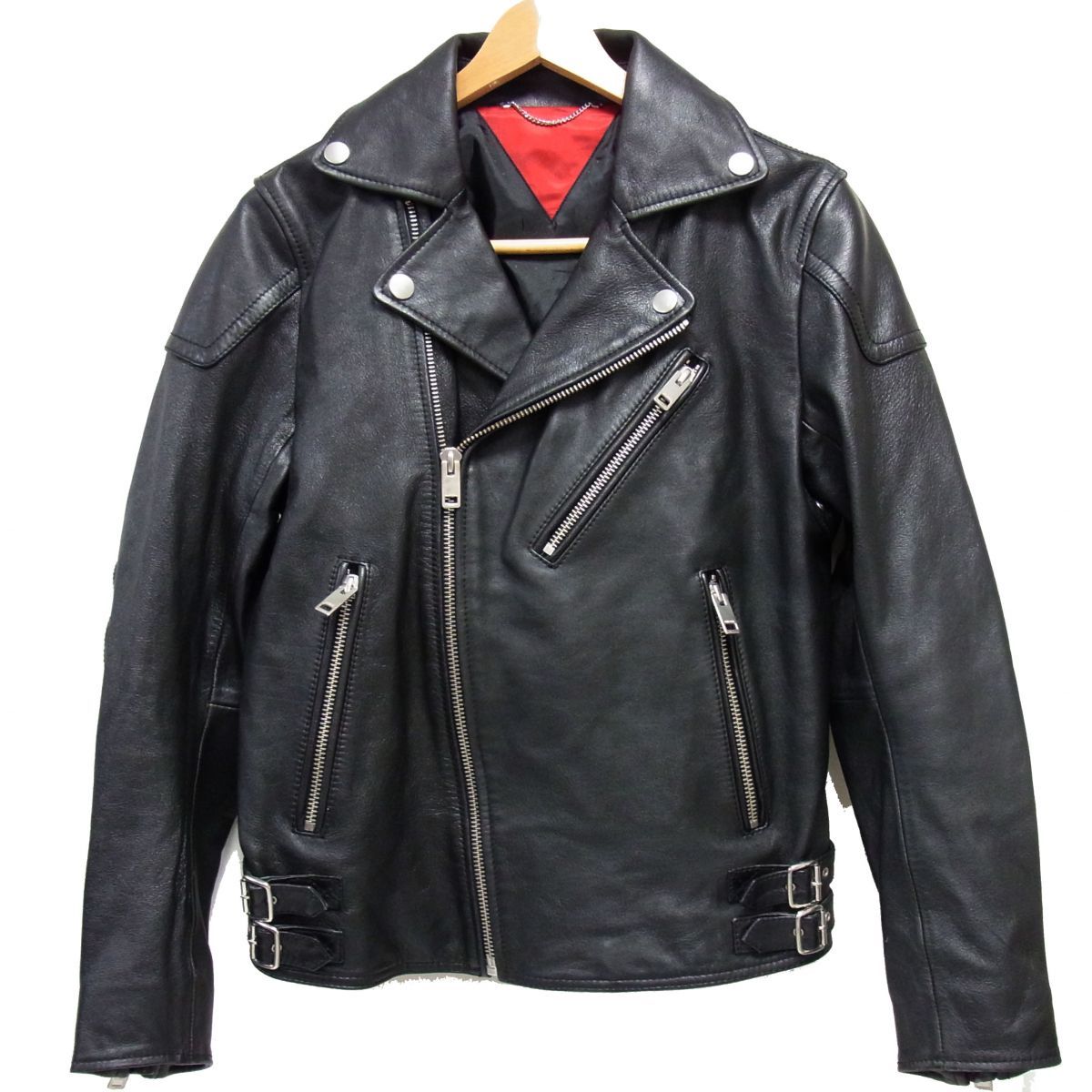 美品 定価14万円☆DIESEL ディーゼル 羊革 ラムレザー ダブル