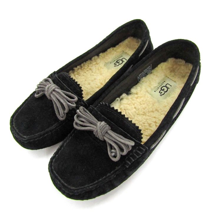 アグ モカシン シューズ 靴 レディース 23サイズ ブラック UGG 【中古